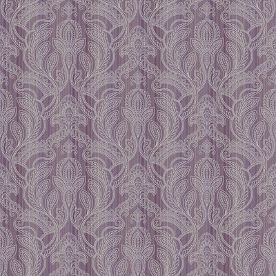 product image of Sample Nordic Elements Damask Stripe Wallpaper in Purple 531