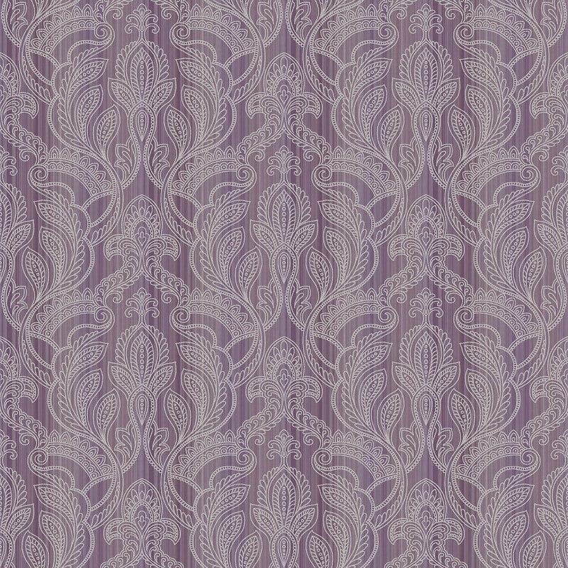 media image for Sample Nordic Elements Damask Stripe Wallpaper in Purple 293