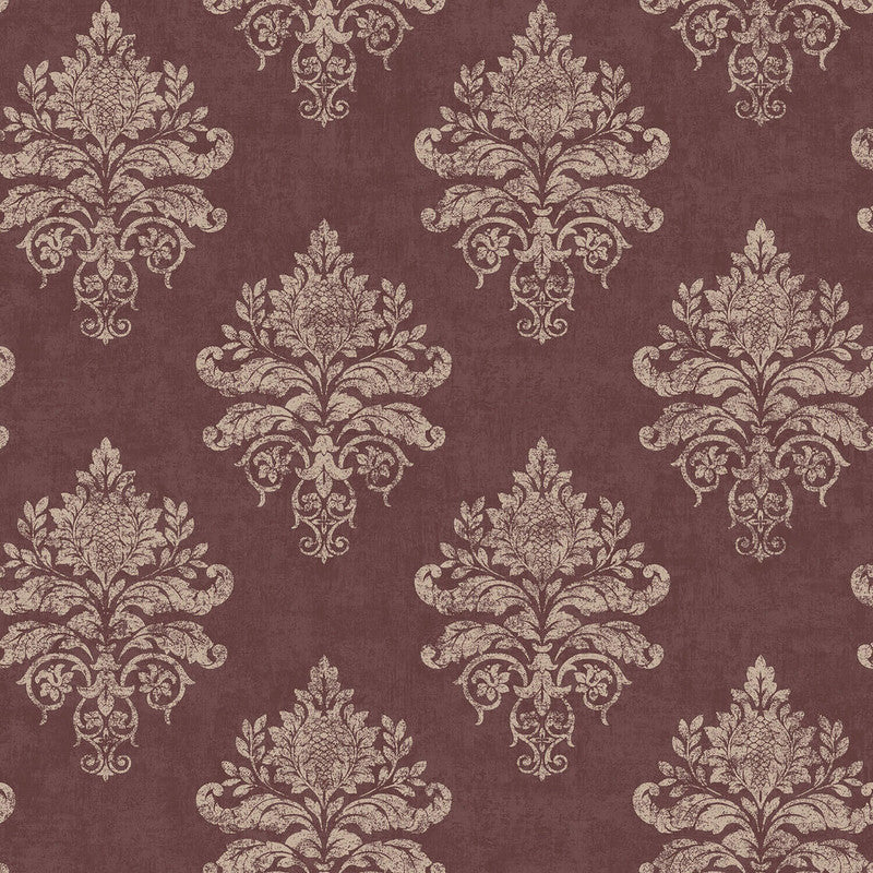 media image for Nordic Elements Damask Wallpaper in Red 254