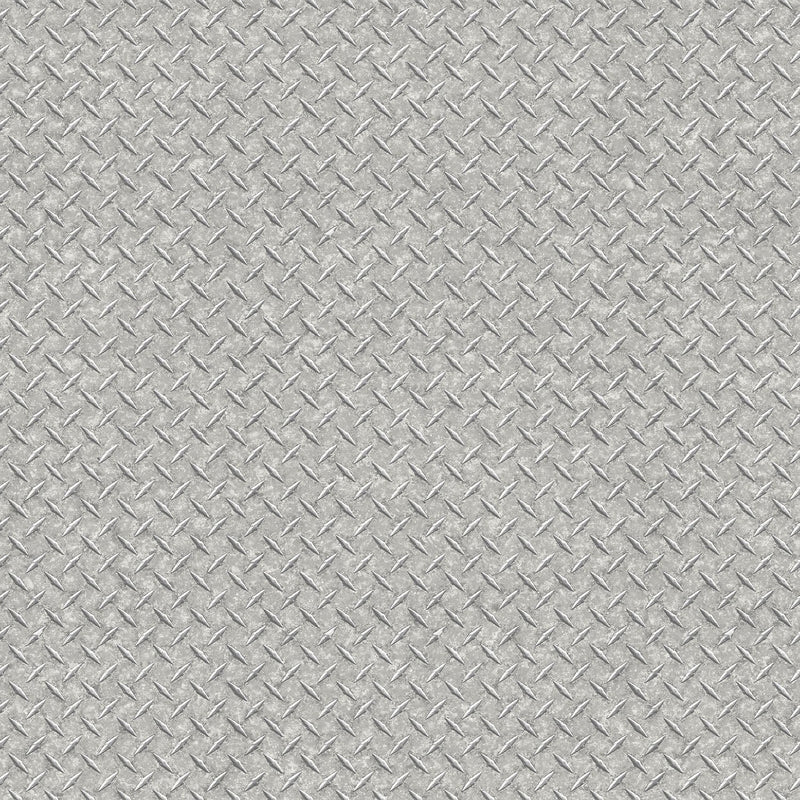 media image for sample diamond plate silver grey wallpaper from the nostalgie collection by galerie wallcoverings 1 285