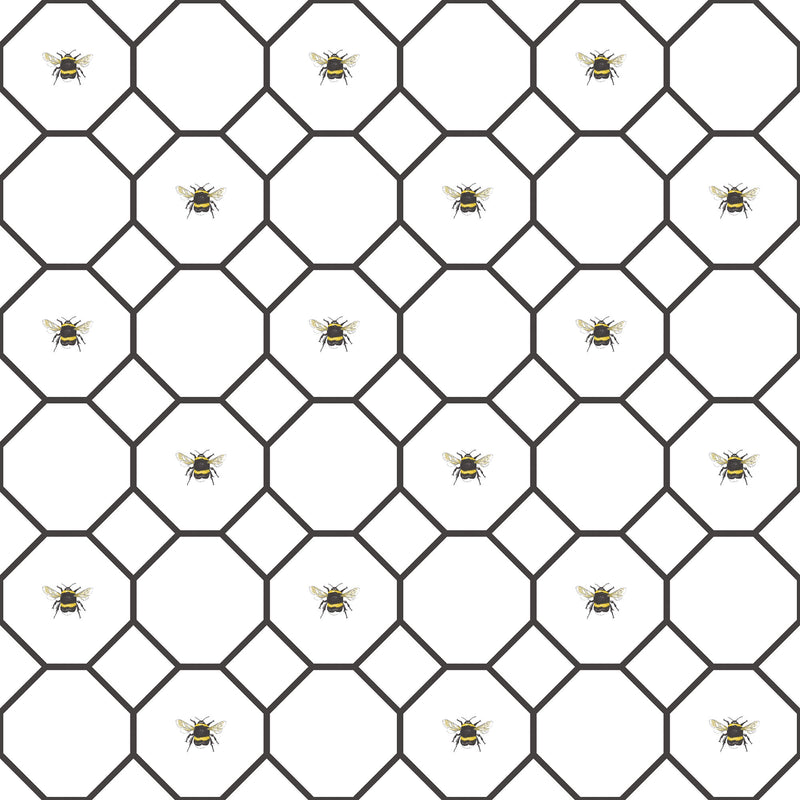 media image for Bee Hive with bees Black/White Wallpaper from the Just Kitchens Collection by Galerie Wallcoverings 244