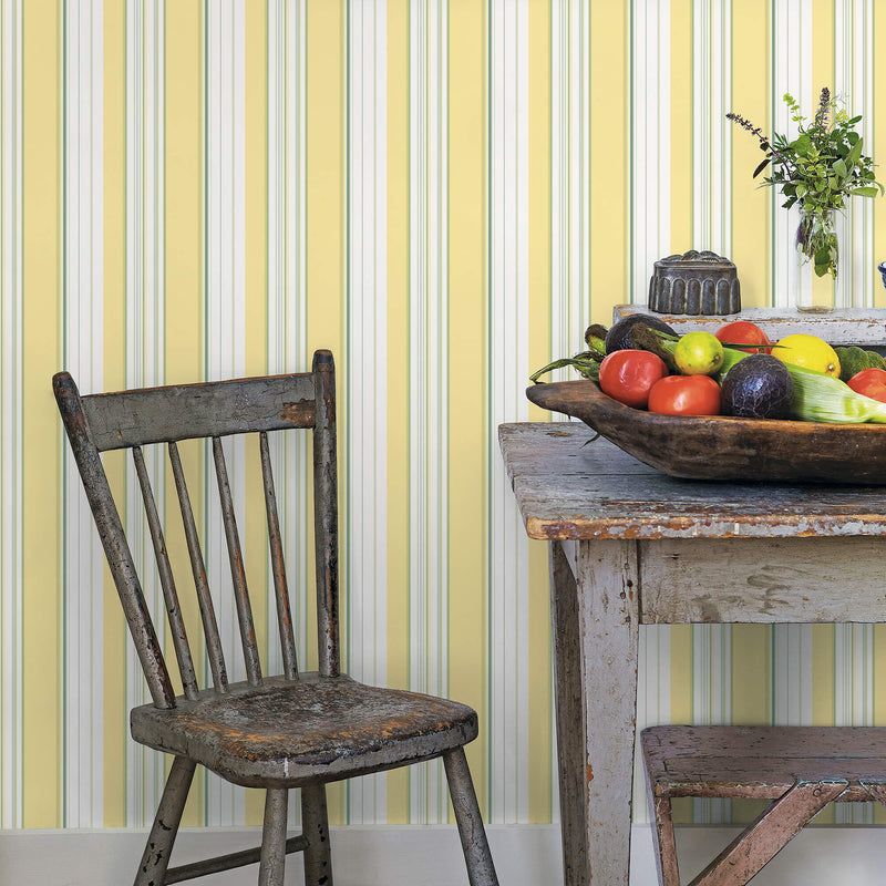 media image for Multi Stripe Yellow/Green Wallpaper from the Just Kitchens Collection by Galerie Wallcoverings 242