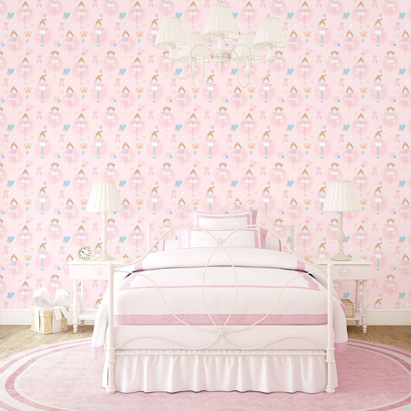 media image for Ballerina Pink Wallpaper from the Just 4 Kids 2 Collection by Galerie Wallcoverings 244
