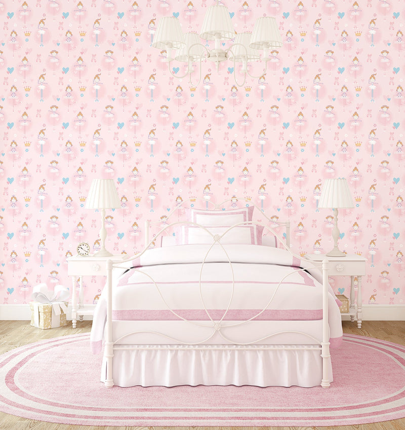 media image for Ballerina Pink Wallpaper from the Just 4 Kids 2 Collection by Galerie Wallcoverings 241