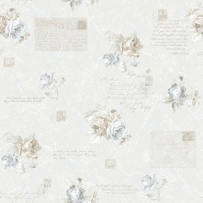 product image of Vintage Rose Wallpaper in Blue 58