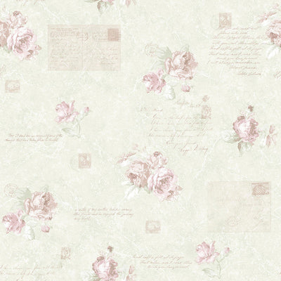 product image of Sample Vintage Rose Wallpaper in Pink 584
