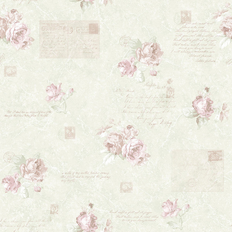 media image for Sample Vintage Rose Wallpaper in Pink 28