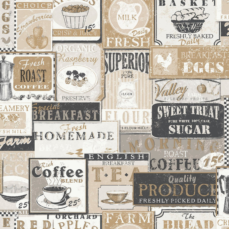 media image for sample enamel signs beige wallpaper from the nostalgie collection by galerie wallcoverings 1 230