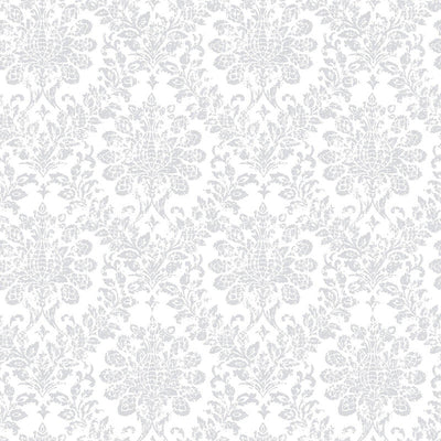 product image of Sample Nordic Elements Damask Wallpaper in Grey/Ivory 518