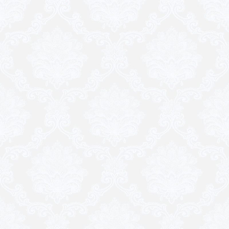 media image for Sample Nordic Elements Damask Wallpaper in White 244
