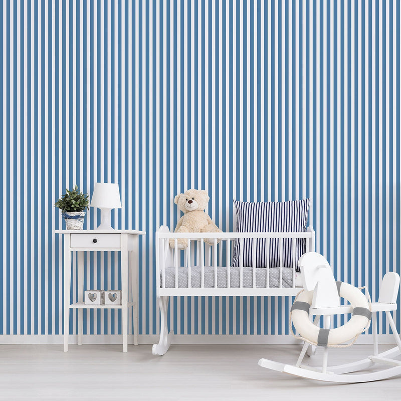 media image for Striped Blue Wallpaper from the Just 4 Kids 2 Collection by Galerie Wallcoverings 240