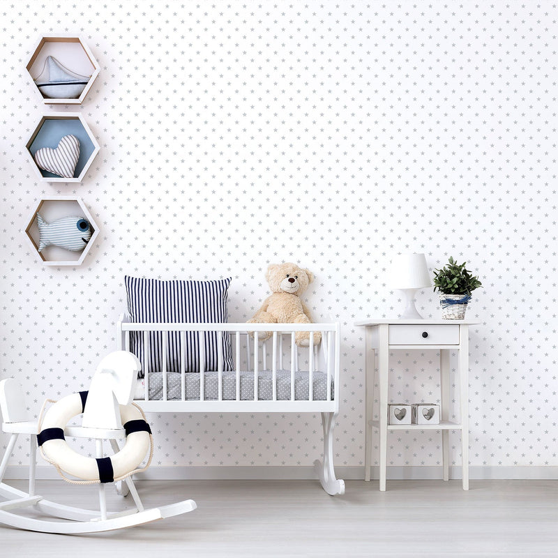 media image for Twinkle Star Grey Wallpaper from the Just 4 Kids 2 Collection by Galerie Wallcoverings 224
