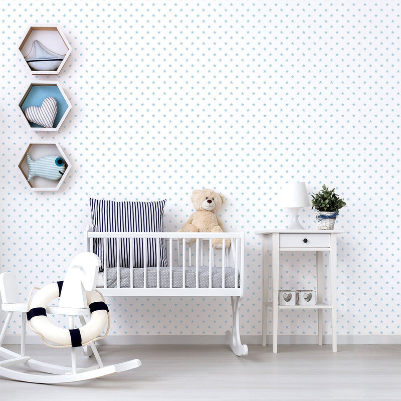 media image for Twinkle Star Blue Wallpaper from the Just 4 Kids 2 Collection by Galerie Wallcoverings 238
