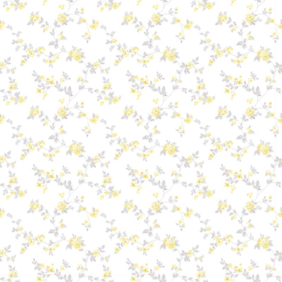 product image of sample delicate floral yellow grey wallpaper from the small prints collection by galerie wallcoverings 1 532