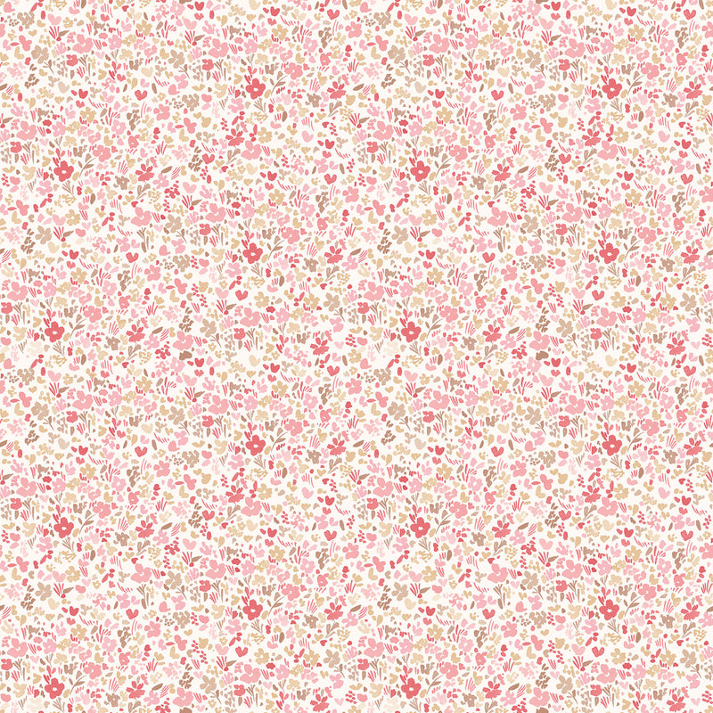 media image for Mini Mod Floral Cranberry/Tan Wallpaper from the Small Prints Collection by Galerie Wallcoverings 287