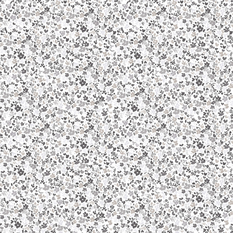 media image for Mini Mod Floral Grey/Black Wallpaper from the Small Prints Collection by Galerie Wallcoverings 211