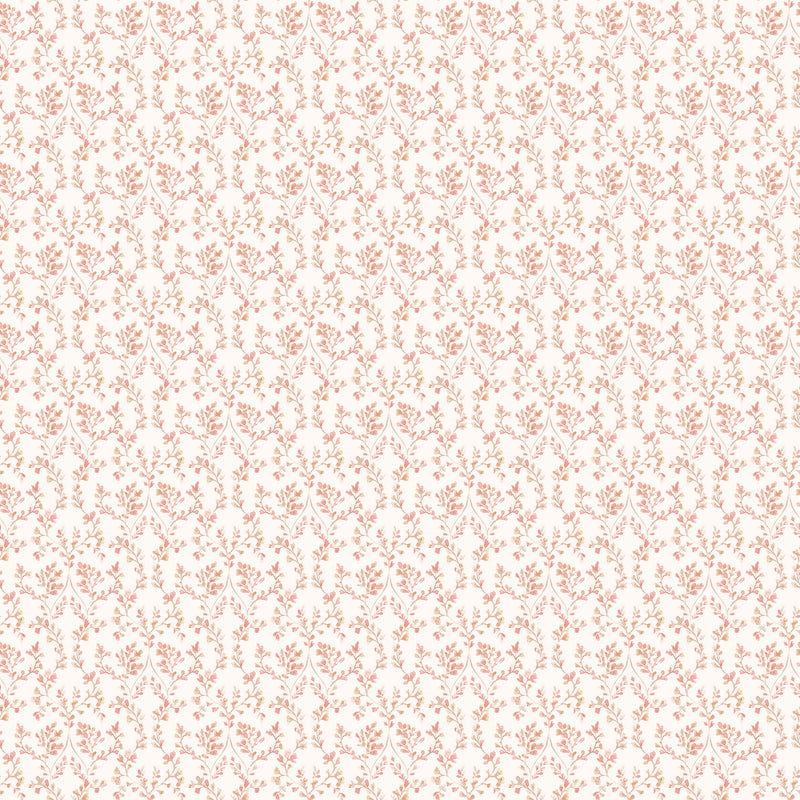 media image for sample ogee floral cranberry tan wallpaper from the small prints collection by galerie wallcoverings 1 229
