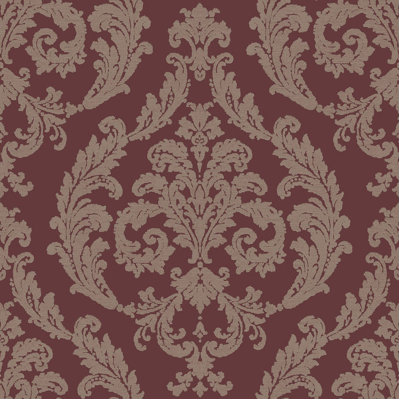 media image for Traditional Damask Maroon Wallpaper from the Palazzo Collection by Galerie Wallcoverings 210