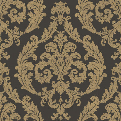 product image for Traditional Damask Black/Gold Wallpaper from the Palazzo Collection by Galerie Wallcoverings 54