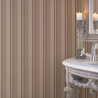 product image for Striped Tan/Maroon Wallpaper from the Palazzo Collection by Galerie Wallcoverings 19