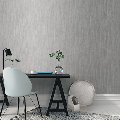 product image for Vertical Textile Charcoal/Metallic Wallpaper from the Special FX Collection by Galerie Wallcoverings 33