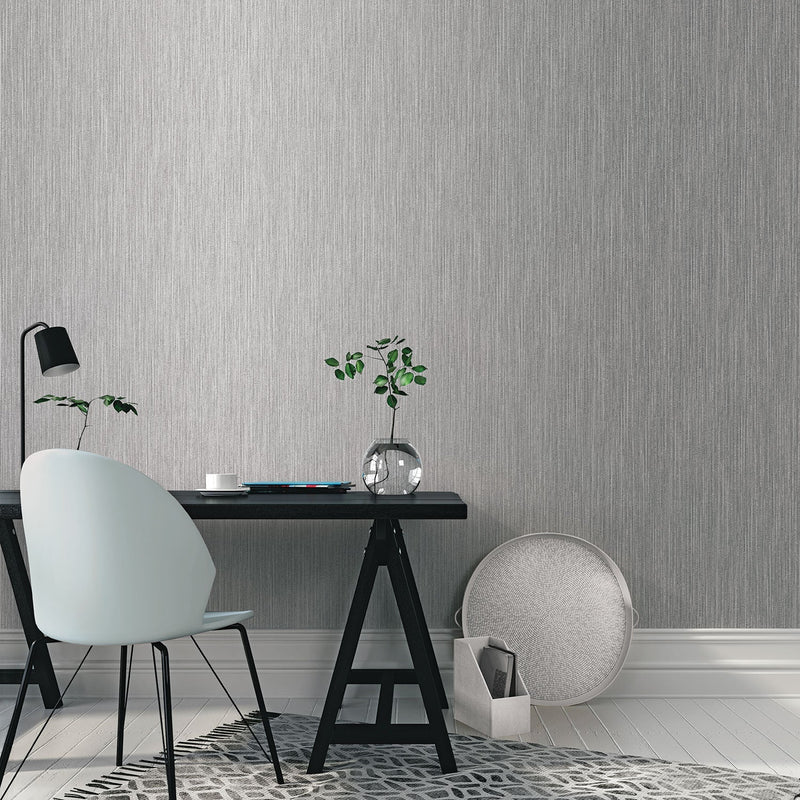 media image for Vertical Textile Charcoal/Metallic Wallpaper from the Special FX Collection by Galerie Wallcoverings 217