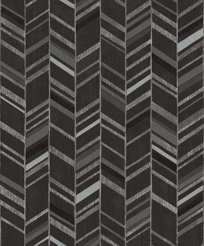 product image for Glitter Chevrons Black/Metallic Wallpaper from the Special FX Collection by Galerie Wallcoverings 16