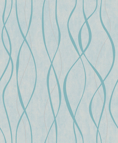 product image for Glitter Ribbons Turquoise/Metallic Wallpaper from the Special FX Collection by Galerie Wallcoverings 50
