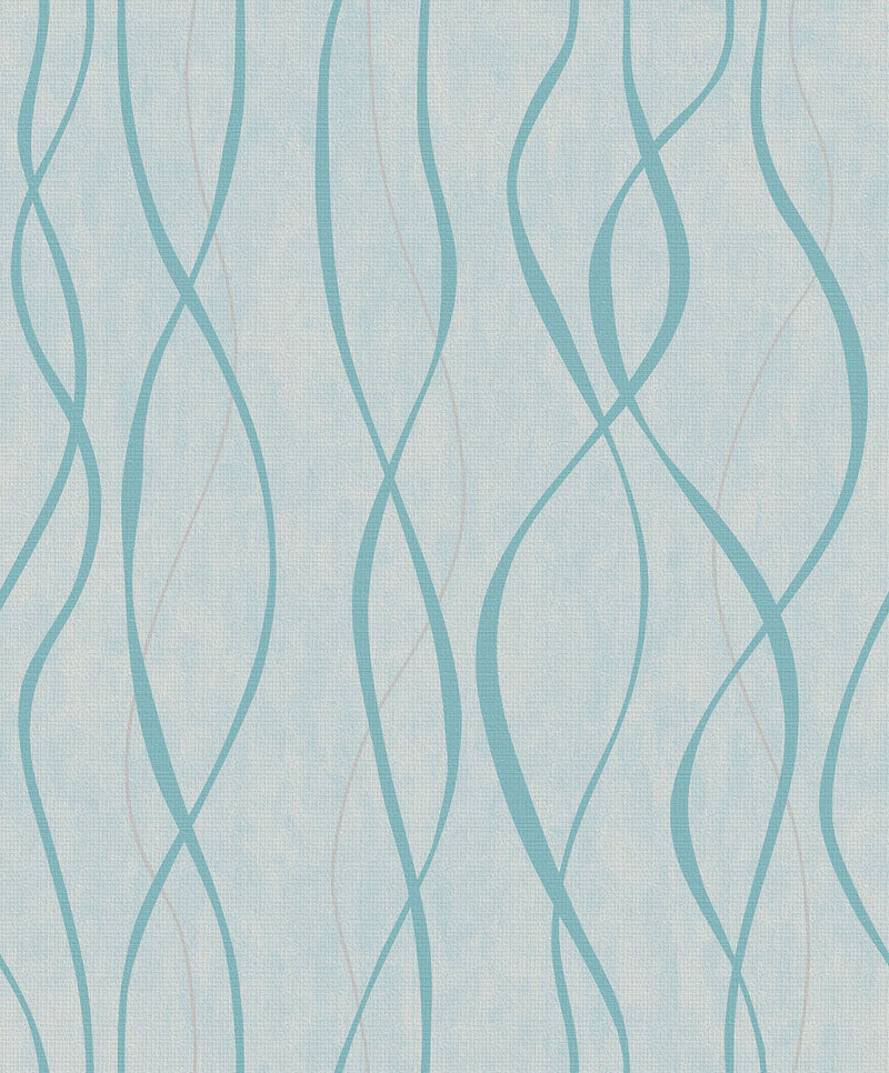 media image for Glitter Ribbons Turquoise/Metallic Wallpaper from the Special FX Collection by Galerie Wallcoverings 220