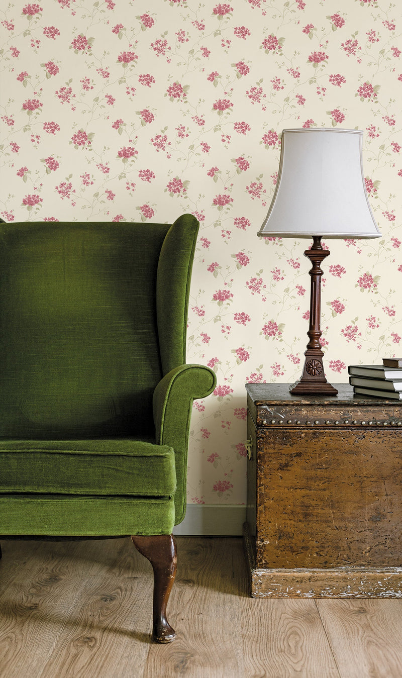 media image for Floral Branch Red Multi Wallpaper from the Miniatures 2 Collection by Galerie Wallcoverings 256