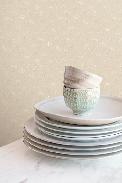 product image for Flowers Beige Wallpaper from the Miniatures 2 Collection by Galerie Wallcoverings 18