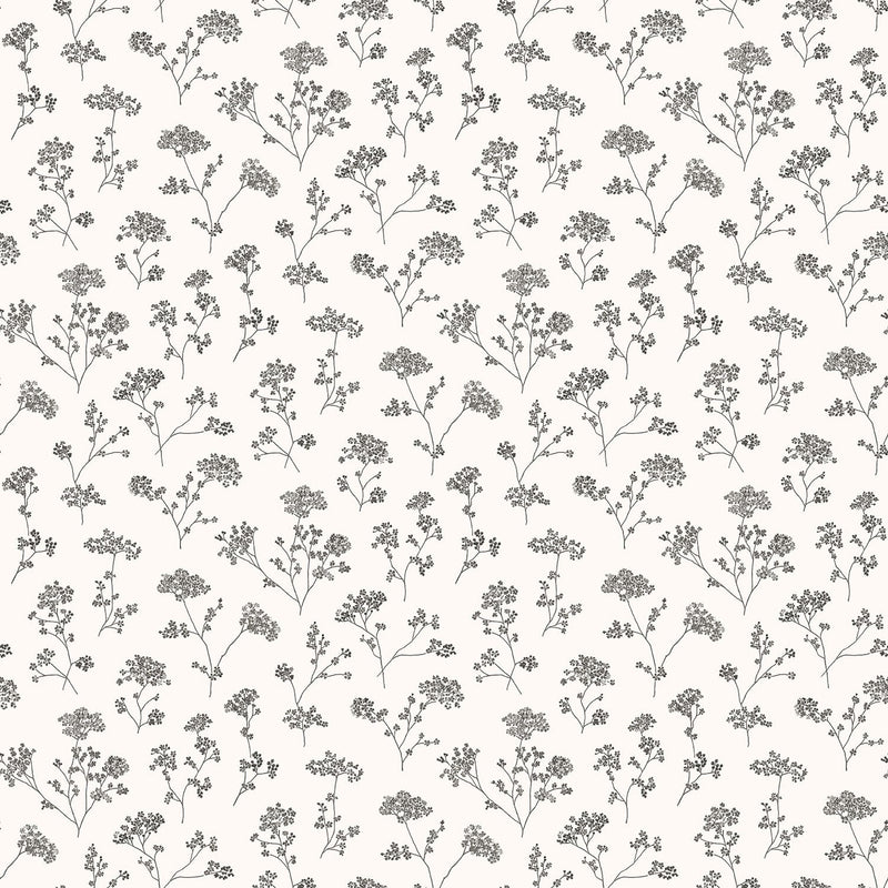 media image for Floral Black/White Wallpaper from the Miniatures 2 Collection by Galerie Wallcoverings 254