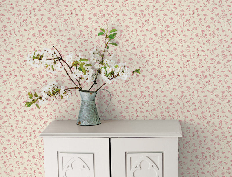 media image for Flowers Red Wallpaper from the Miniatures 2 Collection by Galerie Wallcoverings 244