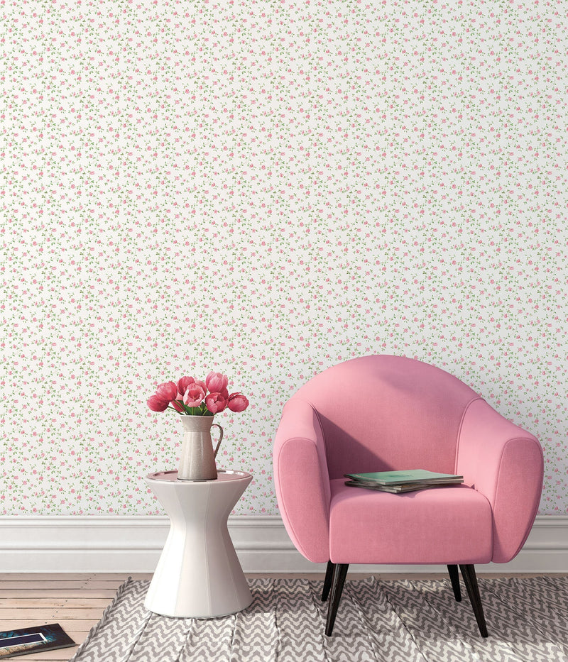 media image for Floral Red/Green Wallpaper from the Miniatures 2 Collection by Galerie Wallcoverings 265