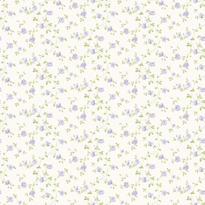 media image for Floral Purple/Green Wallpaper from the Miniatures 2 Collection by Galerie Wallcoverings 289