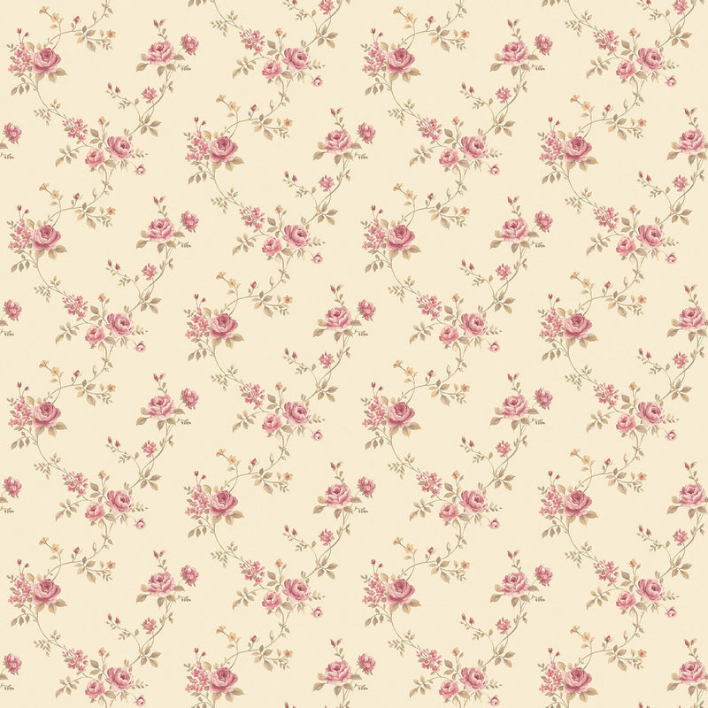 media image for Floral Trail Green/Red Wallpaper from the Miniatures 2 Collection by Galerie Wallcoverings 269