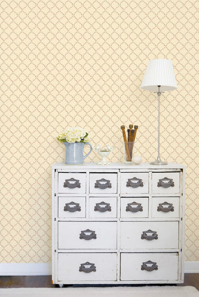 product image for Trellis Red/Brown Wallpaper from the Miniatures 2 Collection by Galerie Wallcoverings 5