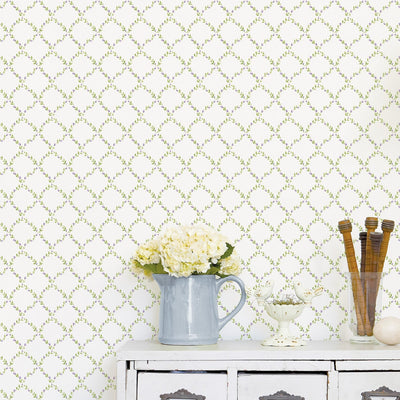 product image for Trellis Lilac/Green Wallpaper from the Miniatures 2 Collection by Galerie Wallcoverings 56