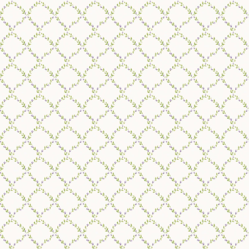 media image for Trellis Lilac/Green Wallpaper from the Miniatures 2 Collection by Galerie Wallcoverings 266
