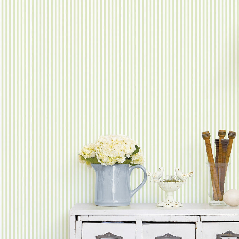 media image for Striped Green Wallpaper from the Miniatures 2 Collection by Galerie Wallcoverings 274