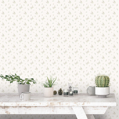 product image for Tiny Roses Lilac/Green Wallpaper from the Miniatures 2 Collection by Galerie Wallcoverings 91