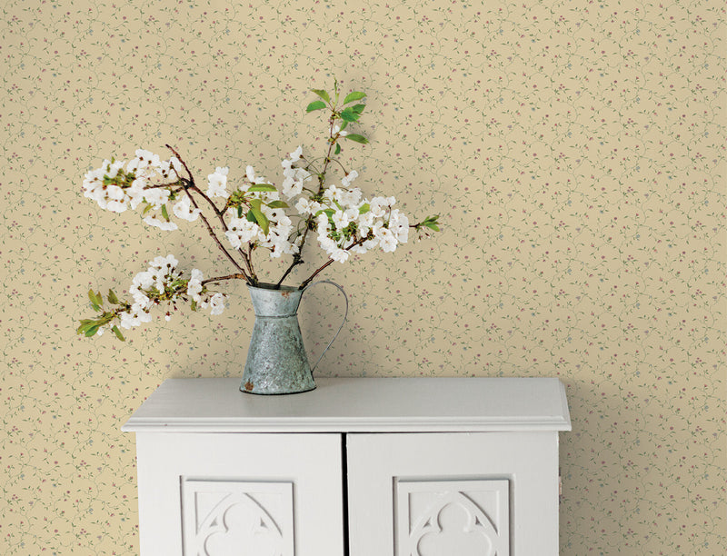 media image for Floral Vines Blue Multi Wallpaper from the Miniatures 2 Collection by Galerie Wallcoverings 216