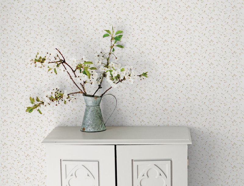 media image for Floral Vines Beige Wallpaper from the Miniatures 2 Collection by Galerie Wallcoverings 273