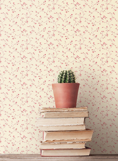 product image for Floral Vines Red Wallpaper from the Miniatures 2 Collection by Galerie Wallcoverings 81