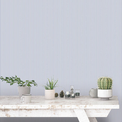 product image for Striped Blue Wallpaper from the Miniatures 2 Collection by Galerie Wallcoverings 57
