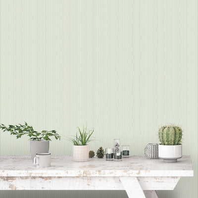 product image for Striped Green/White Wallpaper from the Miniatures 2 Collection by Galerie Wallcoverings 76