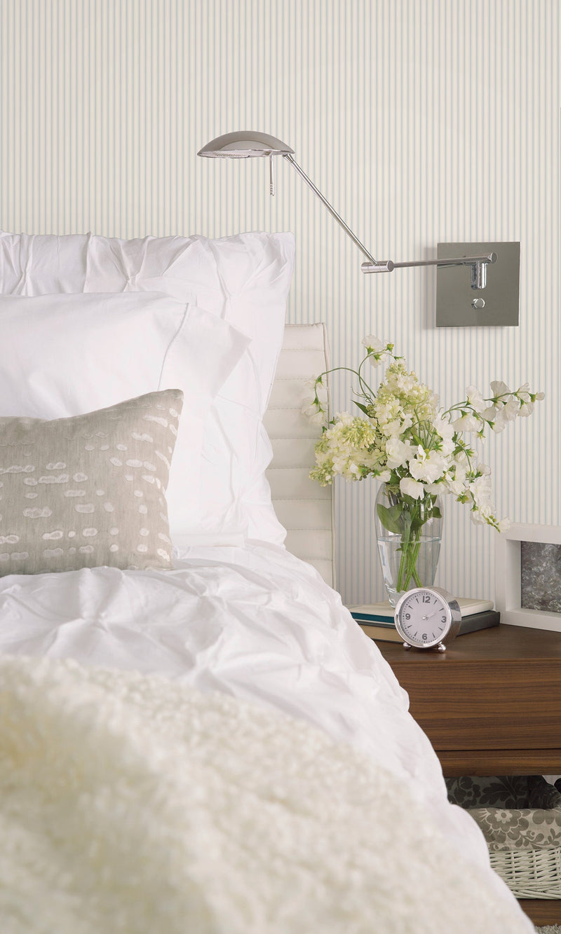 media image for Striped Blue/Ivory Wallpaper from the Miniatures 2 Collection by Galerie Wallcoverings 256