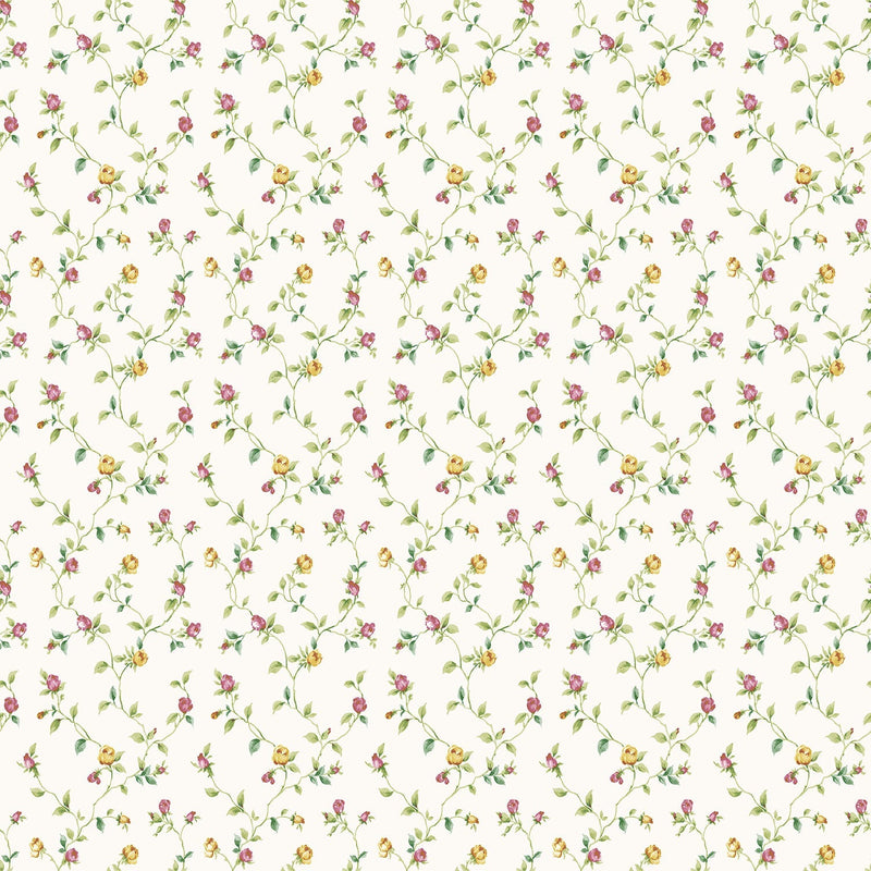 media image for Trellis Vines Pink/Green Wallpaper from the Miniatures 2 Collection by Galerie Wallcoverings 227