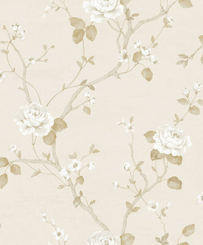 product image of Luisella Floral Wallpaper in Cream/Beige/Gold 561
