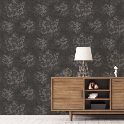 product image of Mystic Floral Charcoal Wallpaper from the Atmosphere Collection by Galerie Wallcoverings 557